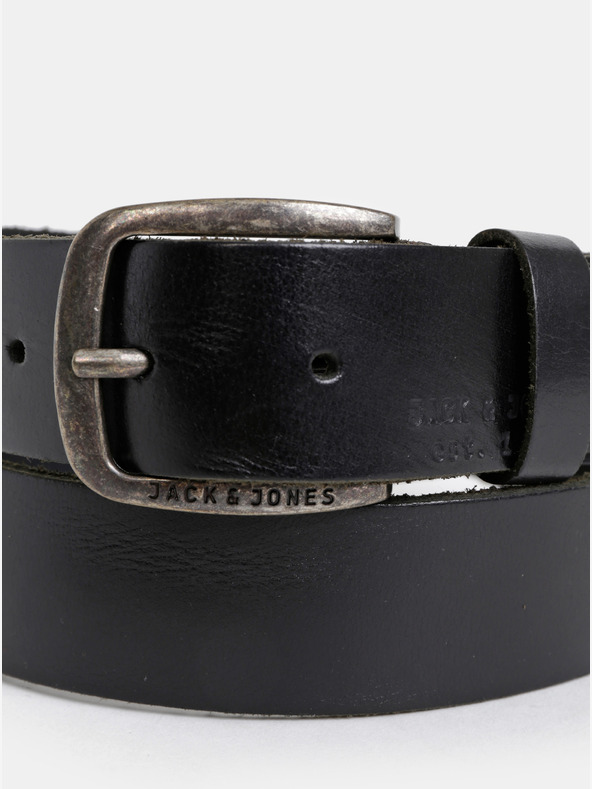 Jack & Jones Crni kožni muški remen Jack & Jones Paul