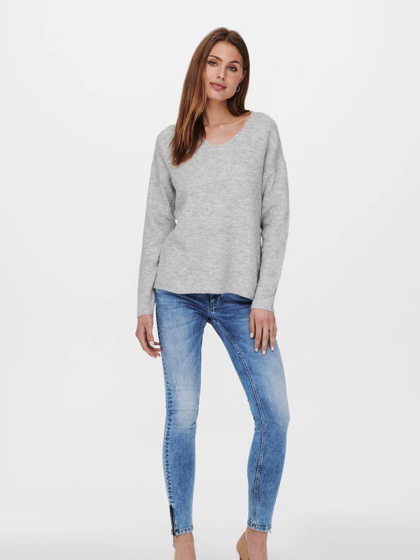 ONLY Svijetlo sivi džemper SAMO Camilla