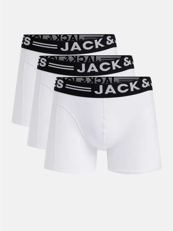 Jack & Jones Set od tri muške bijele Jack & Jones Sense bokserice