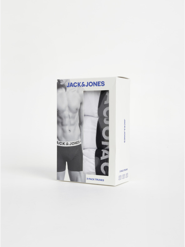 Jack & Jones Set od tri muške bijele Jack & Jones Sense bokserice
