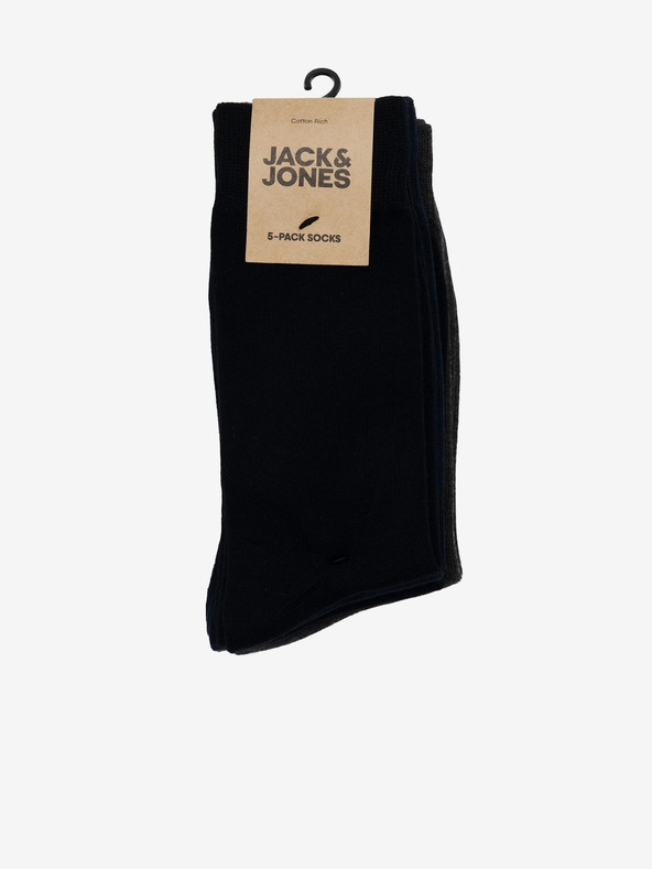 Jack & Jones Set od pet pari crnih Jack & Jones Basic Bamboo čarapa