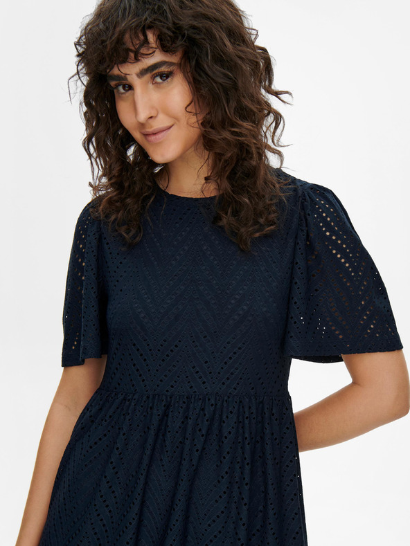 Jacqueline de Yong JDY Carla tamnoplava perforirana kratka haljina