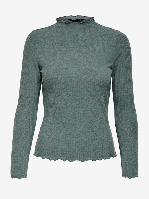 ONLY Zelena ženska rebrasta majica ONLY Emma