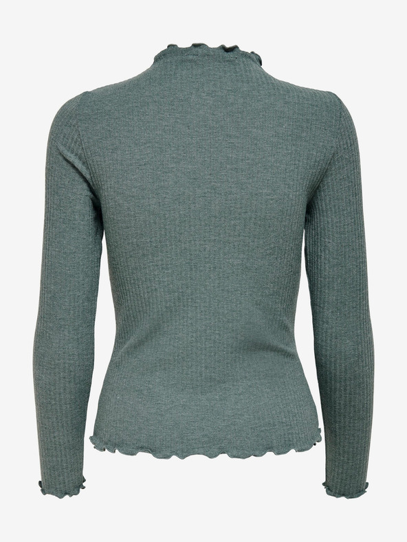 ONLY Zelena ženska rebrasta majica ONLY Emma