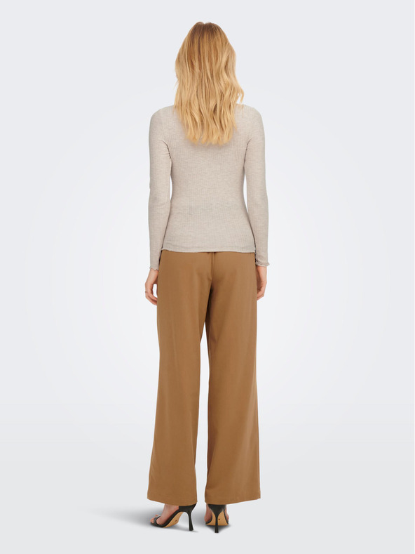 ONLY Bež ženska rebrasta majica ONLY Emma