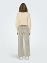 ONLY Bež ženske široke samtaste hlače ONLY Hope