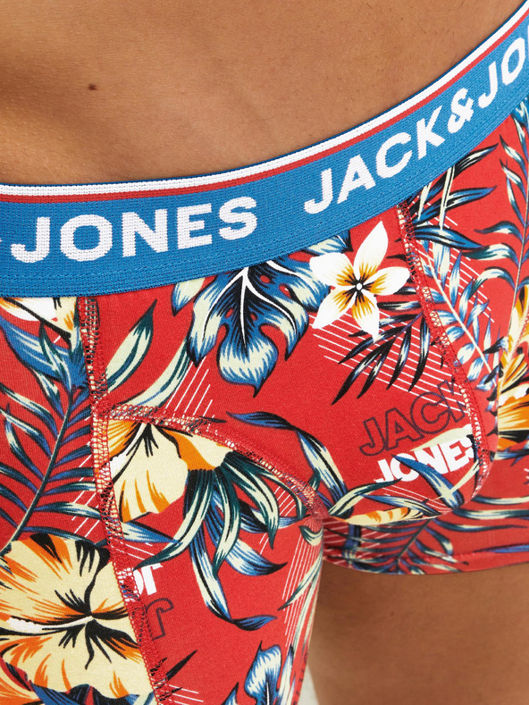 Jack & Jones Komplet od tri muške bokserice s uzorkom u crveno crnoj i plavoj boji Jack & Jones Azores