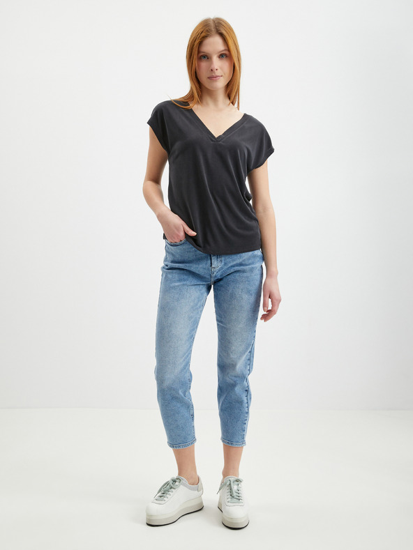 ONLY Crna ženska osnovna majica kratkih rukava SAMO Besplatna