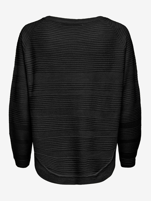 ONLY Crni rebrasti lagani džemper ONLY Caviar