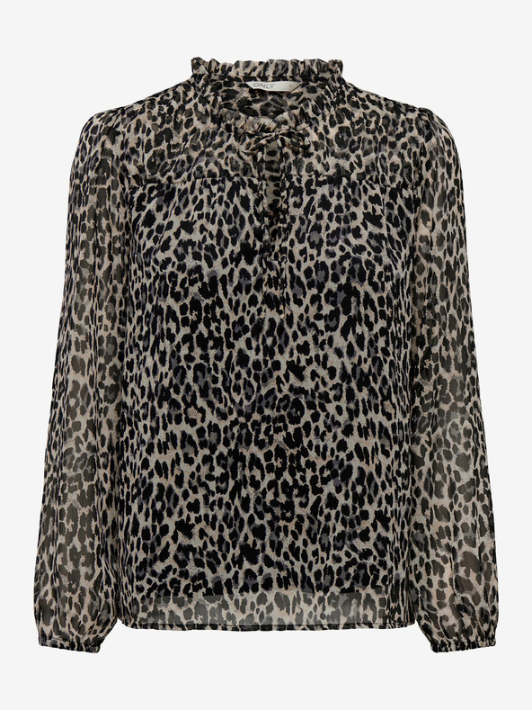 ONLY Bež-crna ženska bluza s uzorkom Ditsy ONLY