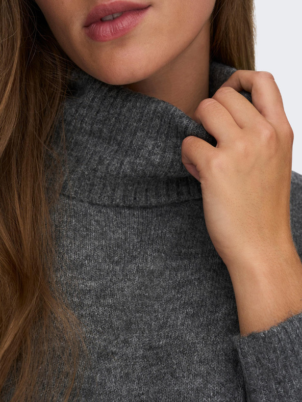 Jacqueline de Yong JDY Elanor ženska siva karirana džemper haljina