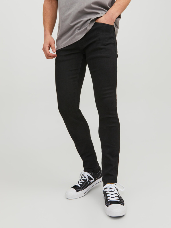 Jack & Jones Crne muške uske traperice Jack & Jones Liam