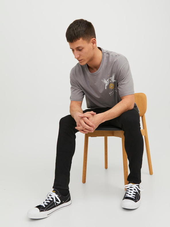 Jack & Jones Crne muške uske traperice Jack & Jones Liam