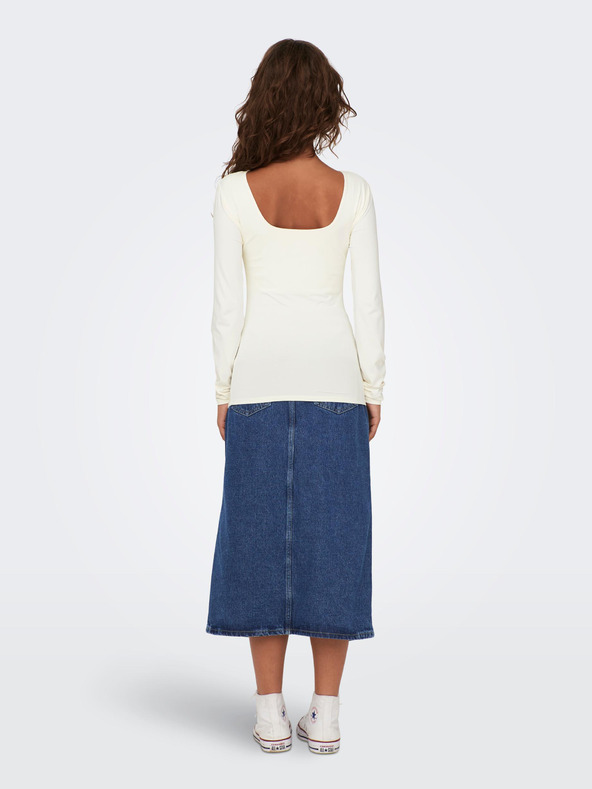 ONLY Krem ženska basic majica s dugim rukavima ONLY Lea