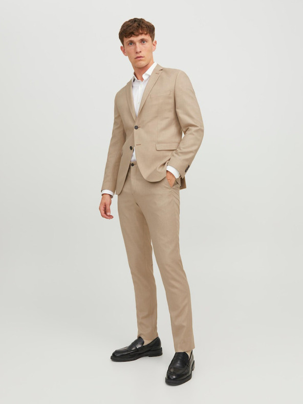 Jack & Jones Bež muške hlače s primjesom vune Jack & Jones Solaris