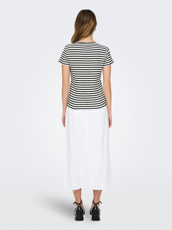 Jacqueline de Yong Crno-bijela ženska majica na pruge JDY Solar