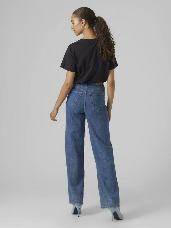 Vero Moda Crna ženska majica kratkih rukava Vero Moda Naima