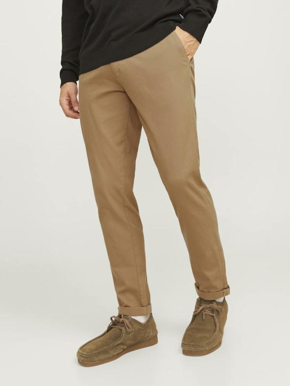 Jack & Jones Svijetlo smeđe muške chinos hlače Jack & Jones Marco