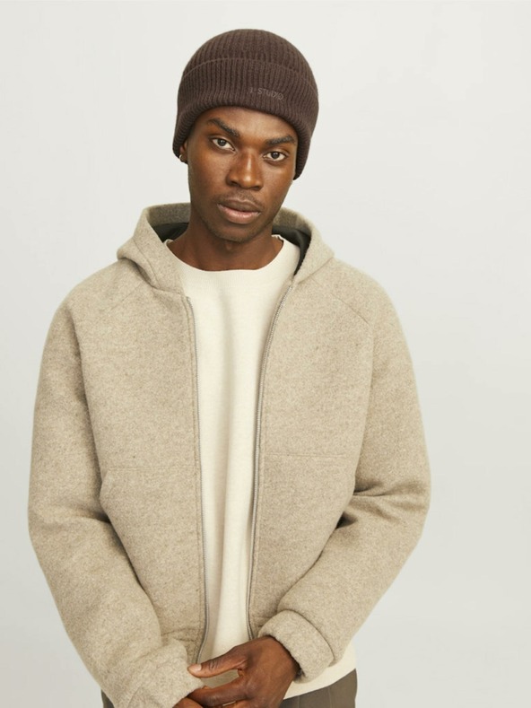 Jack & Jones Tamno smeđi Jack & Jones vuneni šešir za muškarce