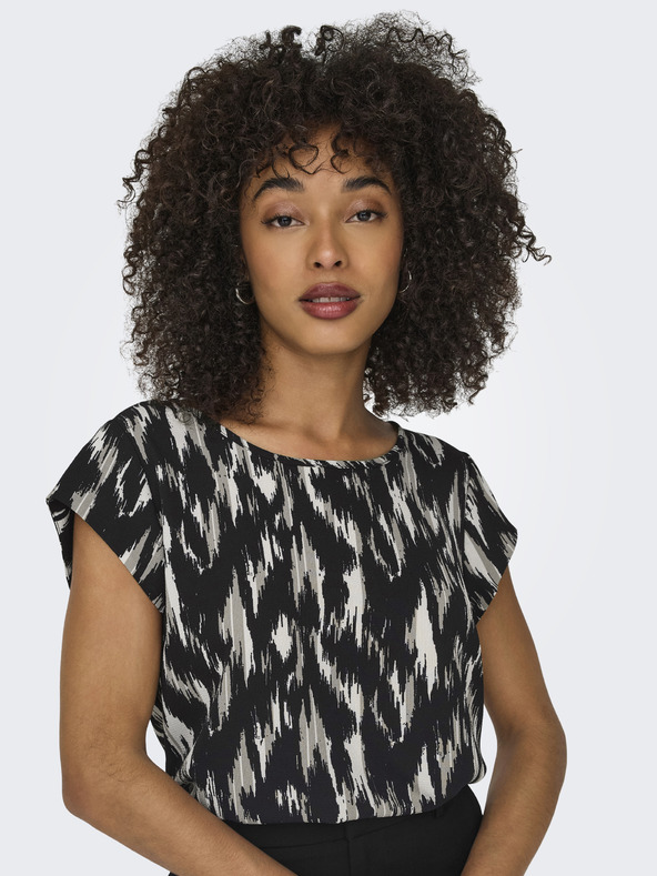 ONLY Bež-crna ženska bluza s uzorkom ONLY Vic