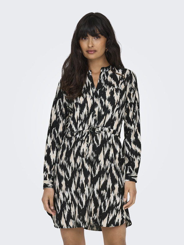 ONLY Bež-crna ženska haljina s uzorkom ONLY Cory