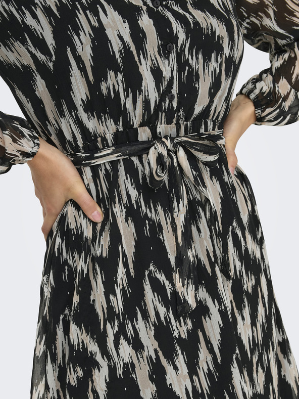 ONLY Bež-crna ženska haljina s uzorkom ONLY Cera