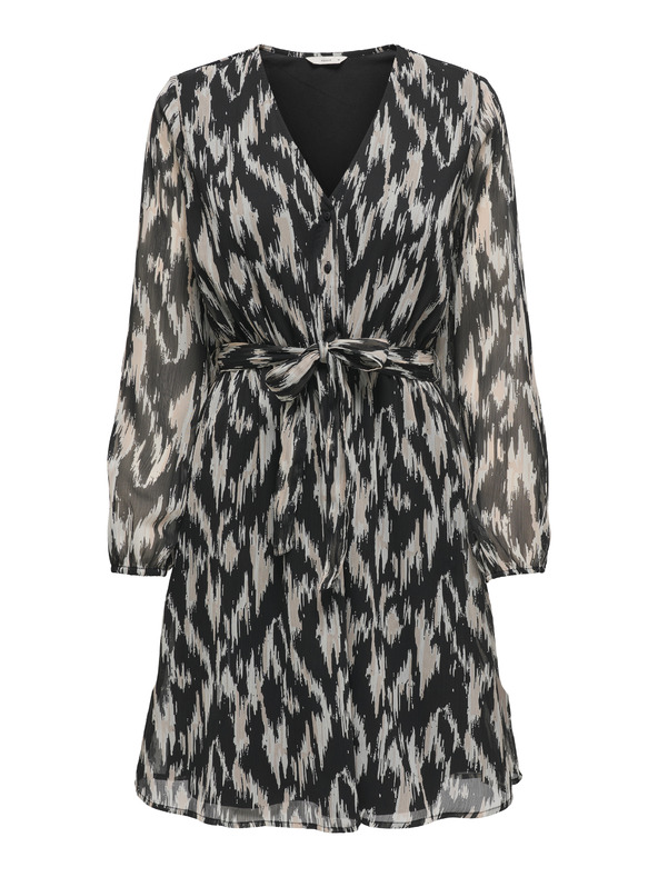 ONLY Bež-crna ženska haljina s uzorkom ONLY Cera