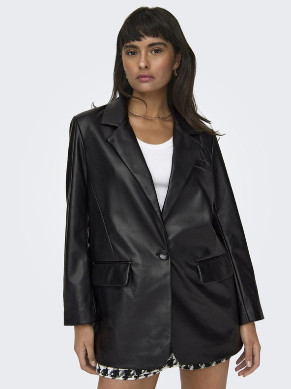 ONLY Crna ženska kožna jakna ONLY Lana