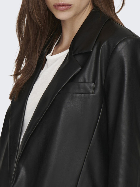 ONLY Crna ženska kožna jakna ONLY Lana