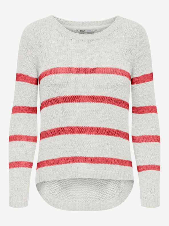 ONLY Narančasto-bijeli ženski prugasti pulover ONLY Geena