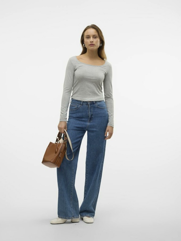 Vero Moda VERO MODA Maxi siva tigrasta osnovna majica dugih rukava