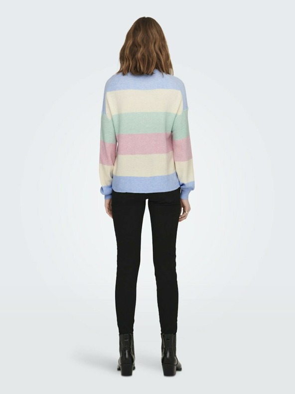 ONLY Pink-plavi ženski pulover na pruge SAMO