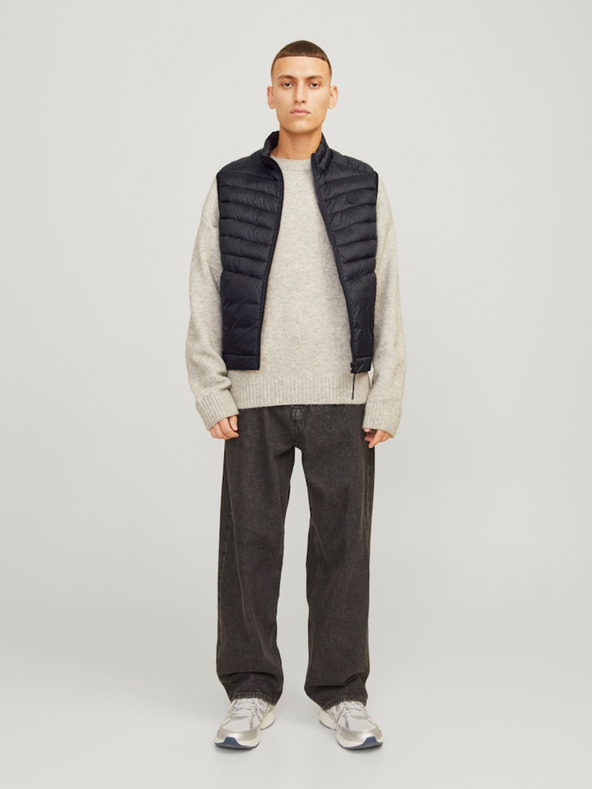 Jack & Jones Black Jack & Jones Sprint prošiveni prsluk za muškarce