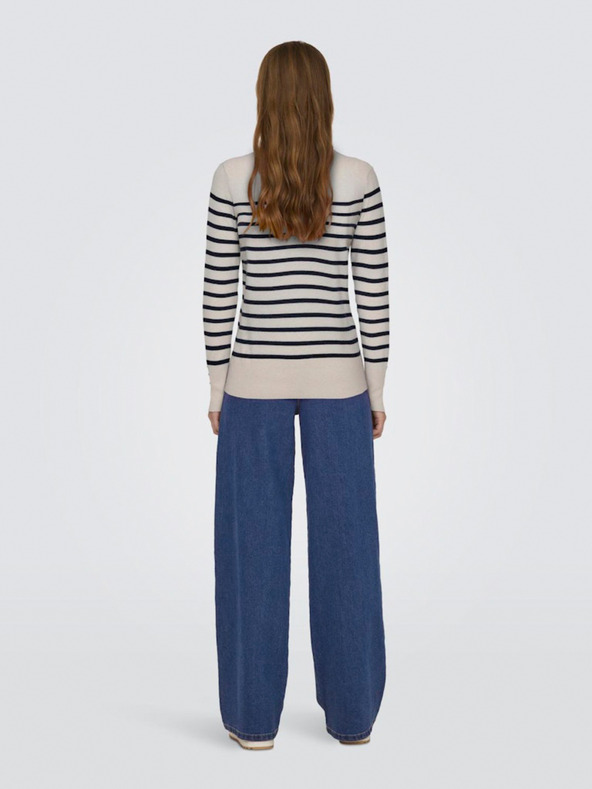 Jacqueline de Yong Plavo-bež ženski prugasti pulover JDY Malou