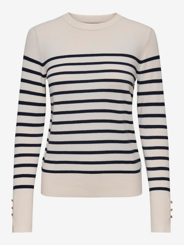 Jacqueline de Yong Plavo-bež ženski prugasti pulover JDY Malou
