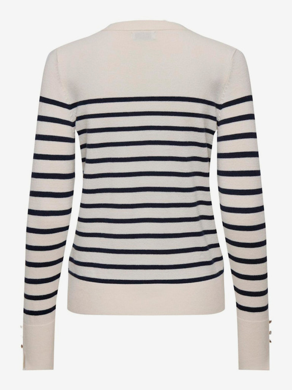 Jacqueline de Yong Plavo-bež ženski prugasti pulover JDY Malou