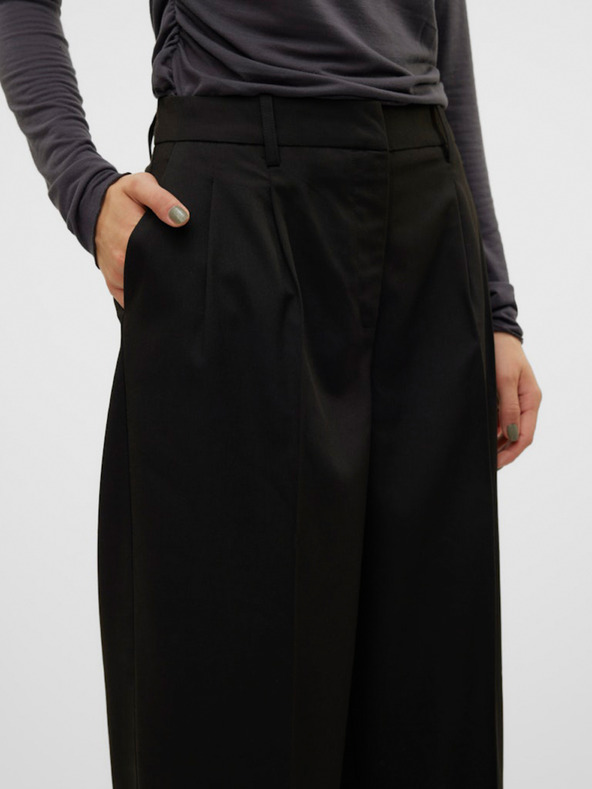Vero Moda Crne ženske široke hlače Vero Moda Nila