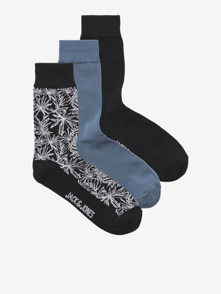 Jack & Jones Set od tri para muških čarapa u crnoj i plavoj boji Jack & Jones