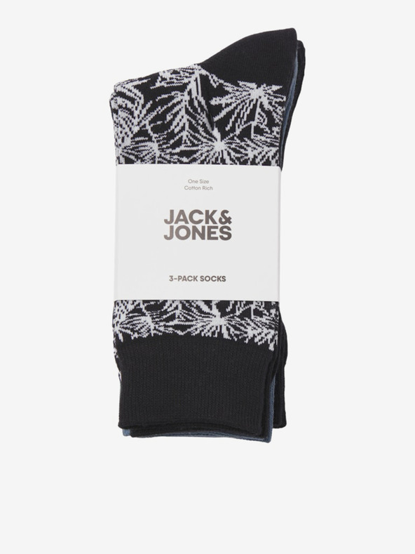 Jack & Jones Set od tri para muških čarapa u crnoj i plavoj boji Jack & Jones
