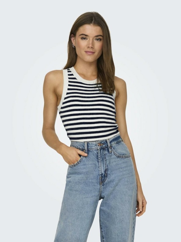 Jacqueline de Yong Bijelo-plavi ženski top na pruge JDY Aya