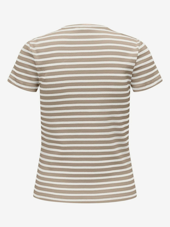Jacqueline de Yong Bijelo-smeđa ženska majica na pruge JDY