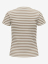 Jacqueline de Yong Bijelo-smeđa ženska majica na pruge JDY