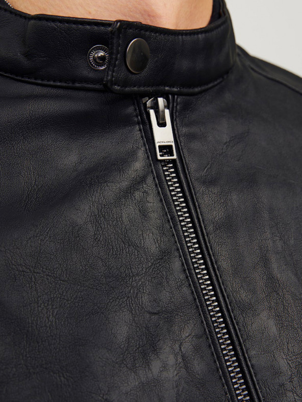 Jack & Jones Crna muška Jack & Jones Dylan kožna jakna