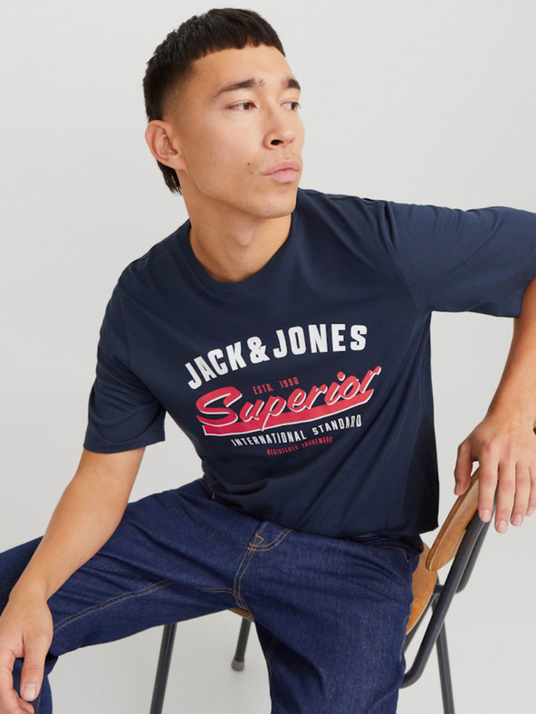 Jack & Jones Tamnoplava muška majica s logotipom Jack & Jones