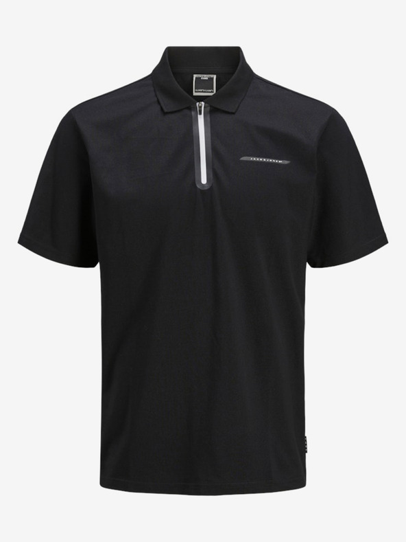 Jack & Jones Crna muška Jack & Jones Fusion polo majica