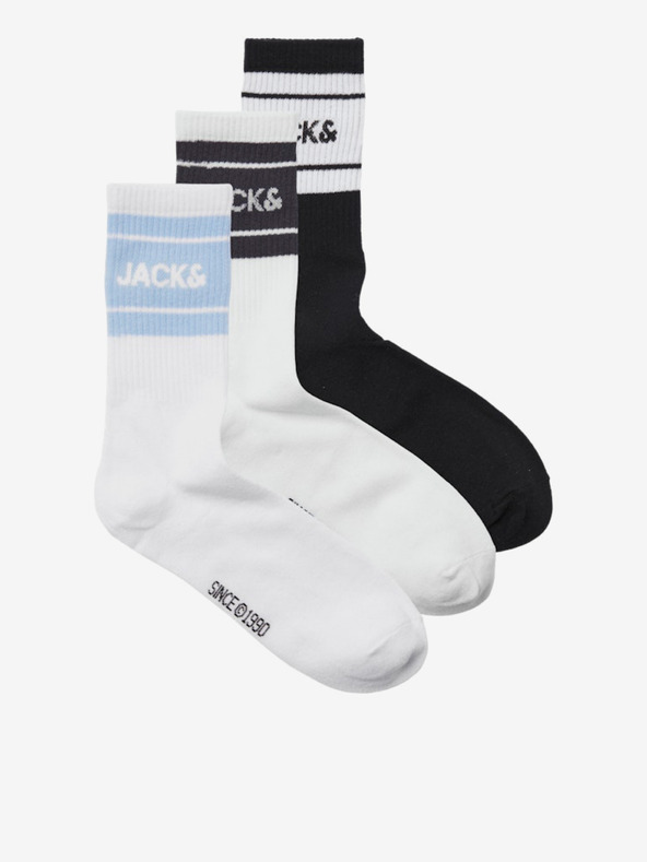 Jack & Jones Set od tri para muških čarapa u bijeloj i crnoj boji Jack & Jones