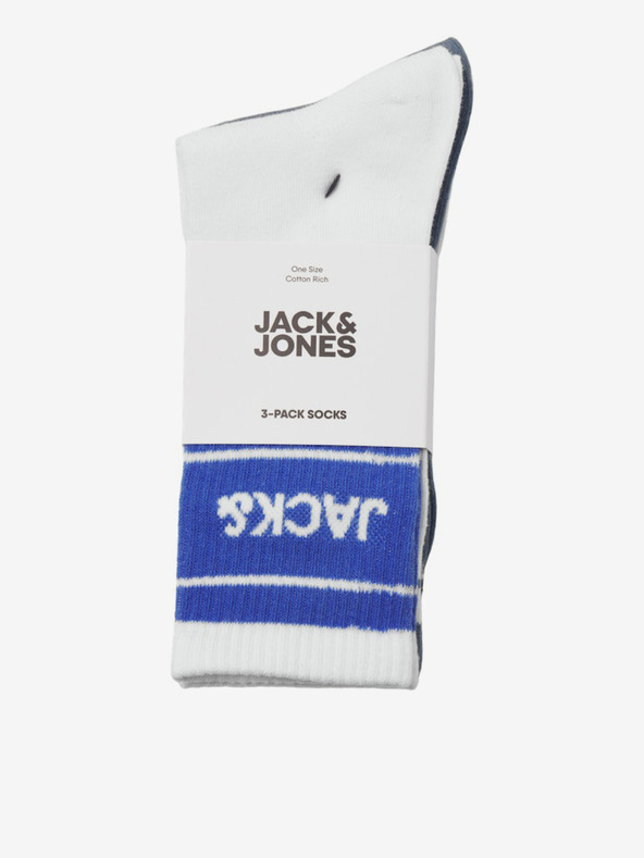 Jack & Jones Set od tri para muških čarapa u bijeloj i plavoj boji Jack & Jones