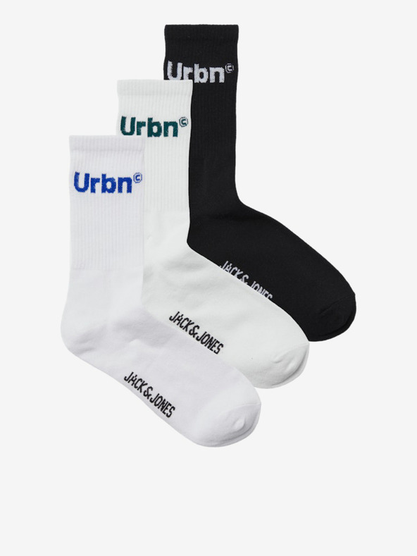 Jack & Jones Set od tri para muških čarapa u bijeloj i crnoj boji Jack & Jones