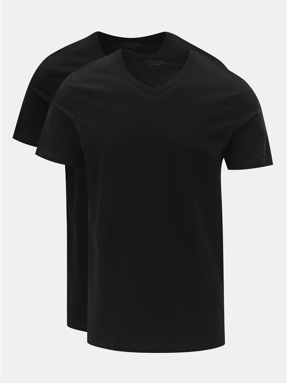 Jack & Jones Komplet od dvije crne osnovne majice s V-izrezom Jack & Jones