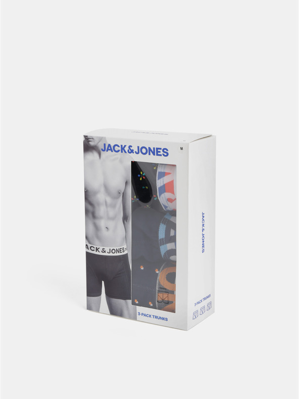 Jack & Jones Komplet od tri bokserice u crnoj i tamnoplavoj boji s printom Jack & Jones